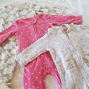 Pajamas para niña gris y Rosa
